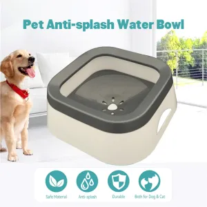 1L No-Spill Pet Water Bowl with Floating Disc - Anti-Splash & Slow Drinking Design