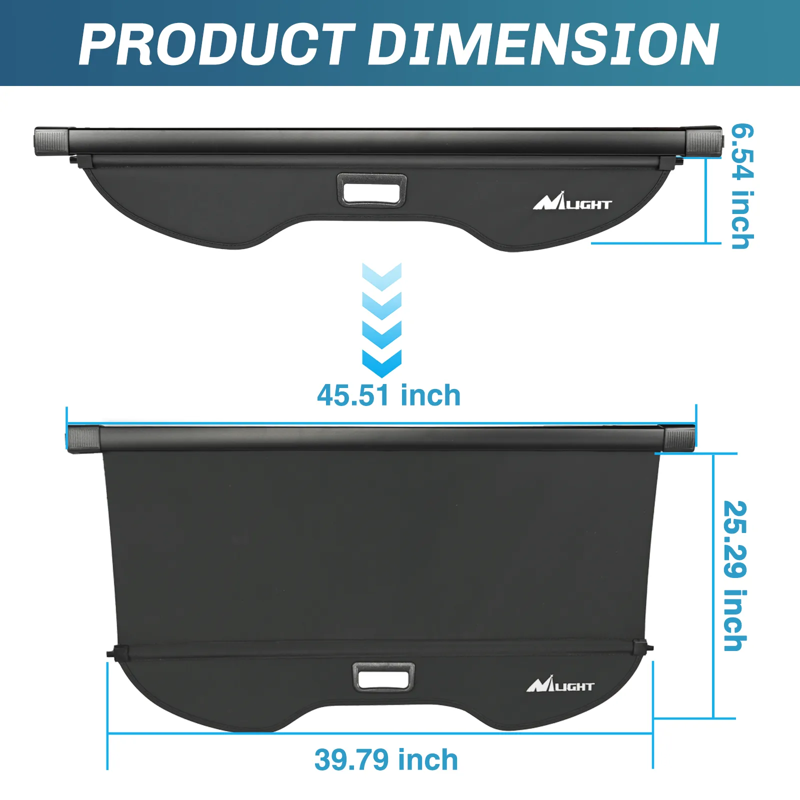 2013-2019 Ford Escape Retractable Trunk Cargo Cover With Trunk Storage Net