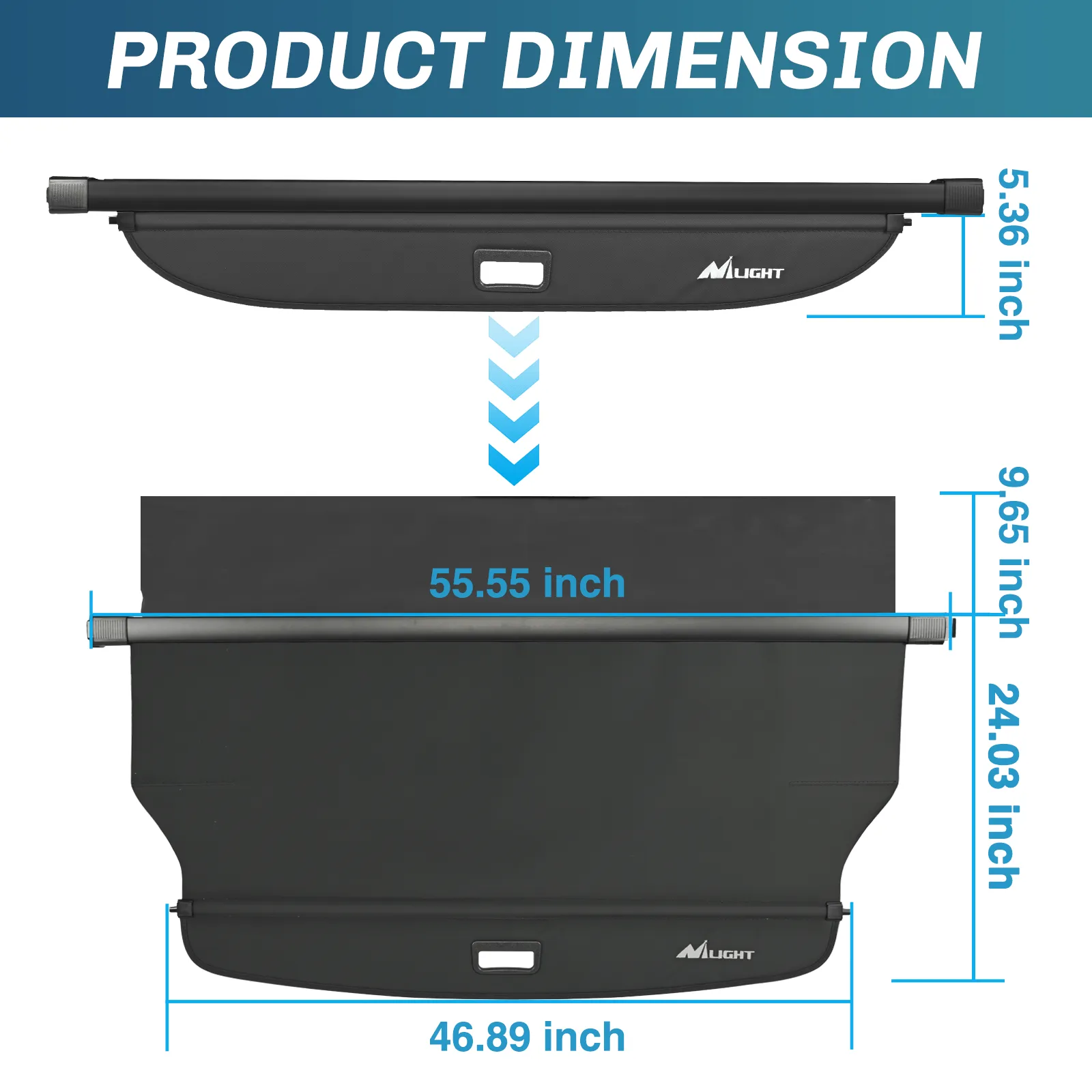 2015-2023 Ford Edge Retractable Trunk Cargo Cover With Trunk Storage Net