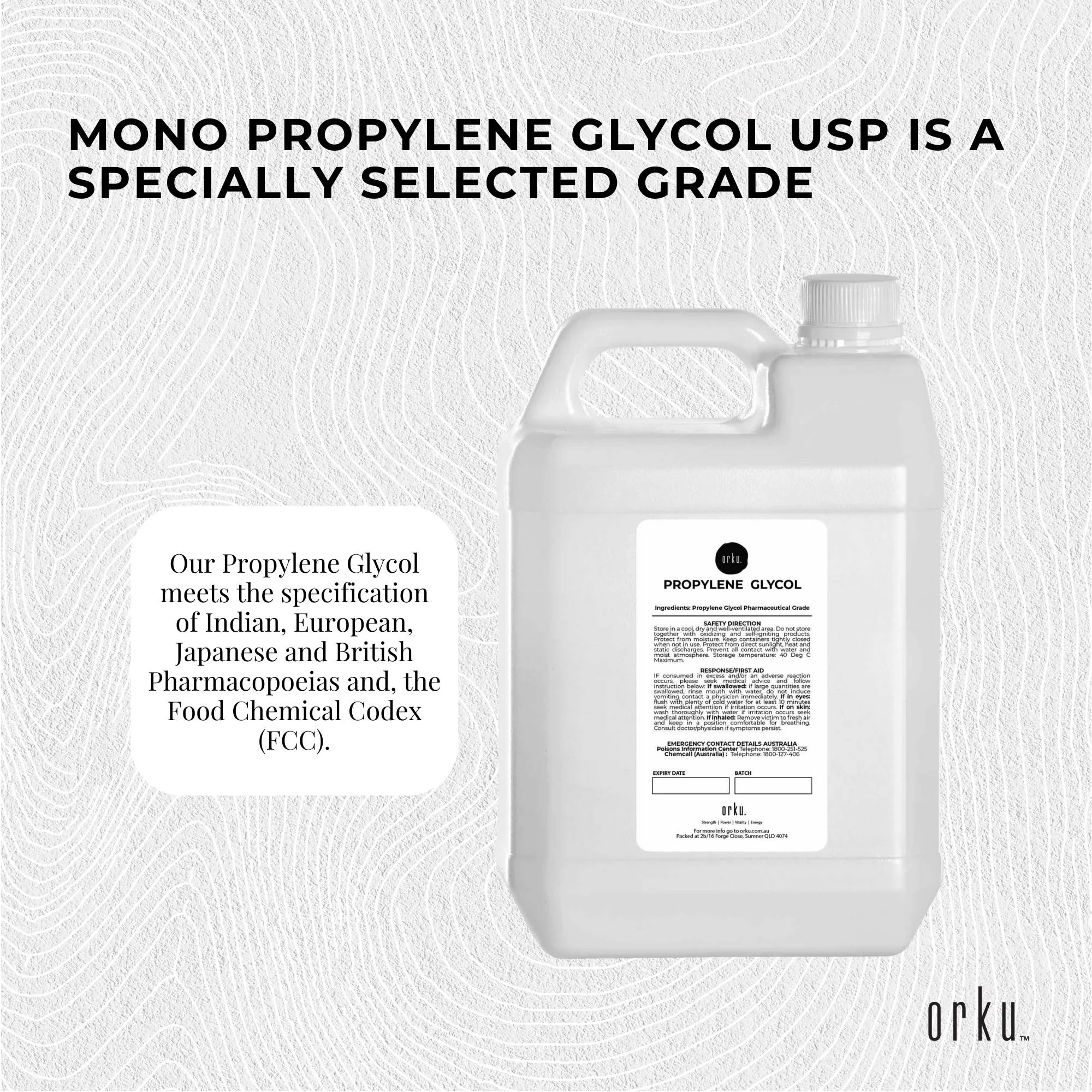 5L Propylene Glycol BP USP 99.9% Pure Pharmaceutical Food Grade Monopropylene
