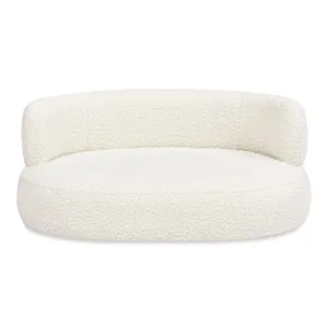 Couch.com Shep Curved Dog Sofa Bed Medium Ivory White, Durable Design, Modern Style, Easy to Clean, Fabric Construction, White Finish by Couch.com