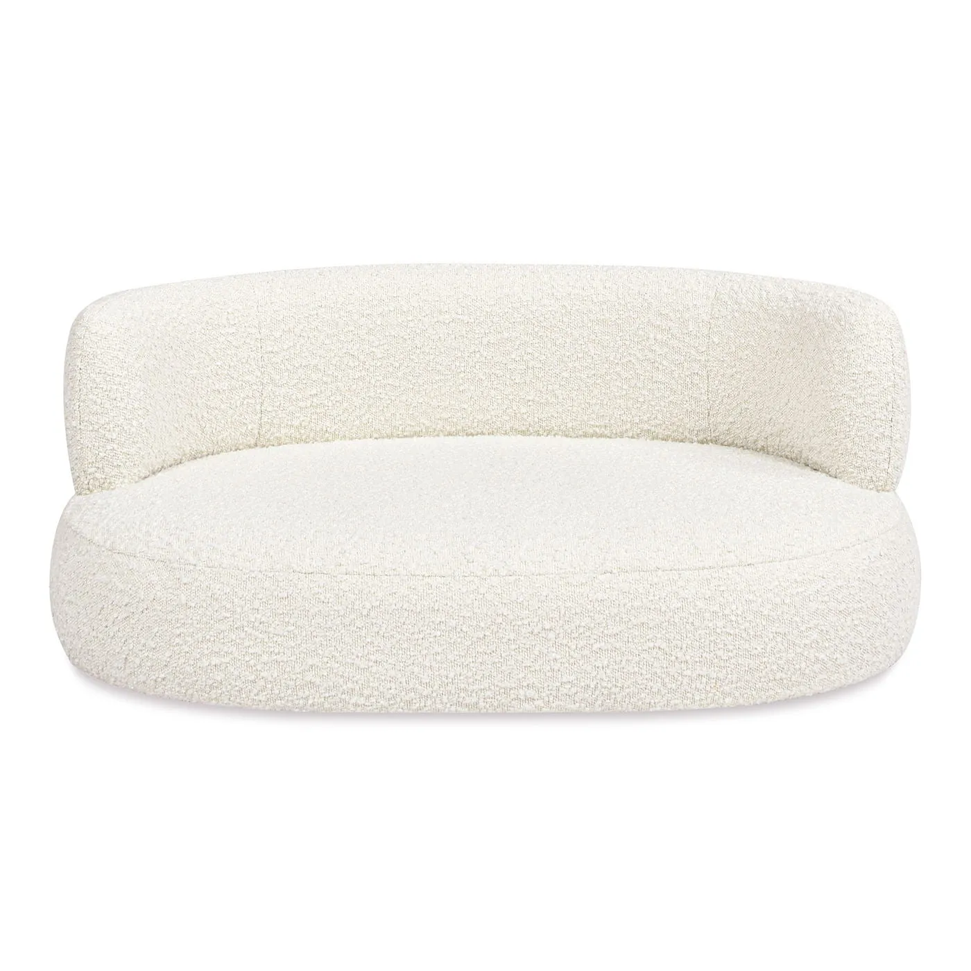 Couch.com Shep Curved Dog Sofa Bed Medium Ivory White, Durable Design, Modern Style, Easy to Clean, Fabric Construction, White Finish by Couch.com