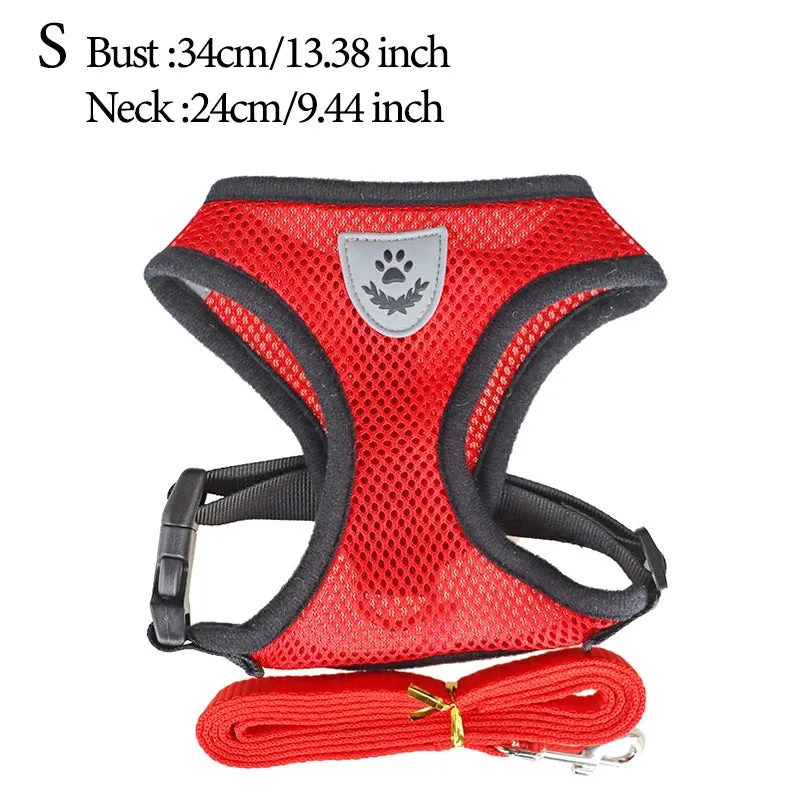 Dog Harness Leash Set for Small Medium Dog Cat Chest Strap Reflective Dog Clothes Vest Set Chihuahua Outdoor Walking Pet Supplie