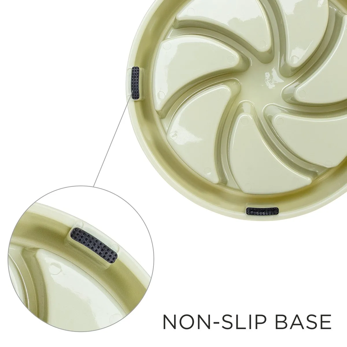 Dog Slow Feeder Bowl Green Pink, Set of 2