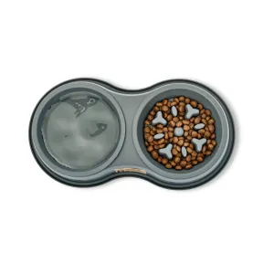 Kanu Pet Grey Double Circular Anti-Reflux Feeder for Dogs and Cats
