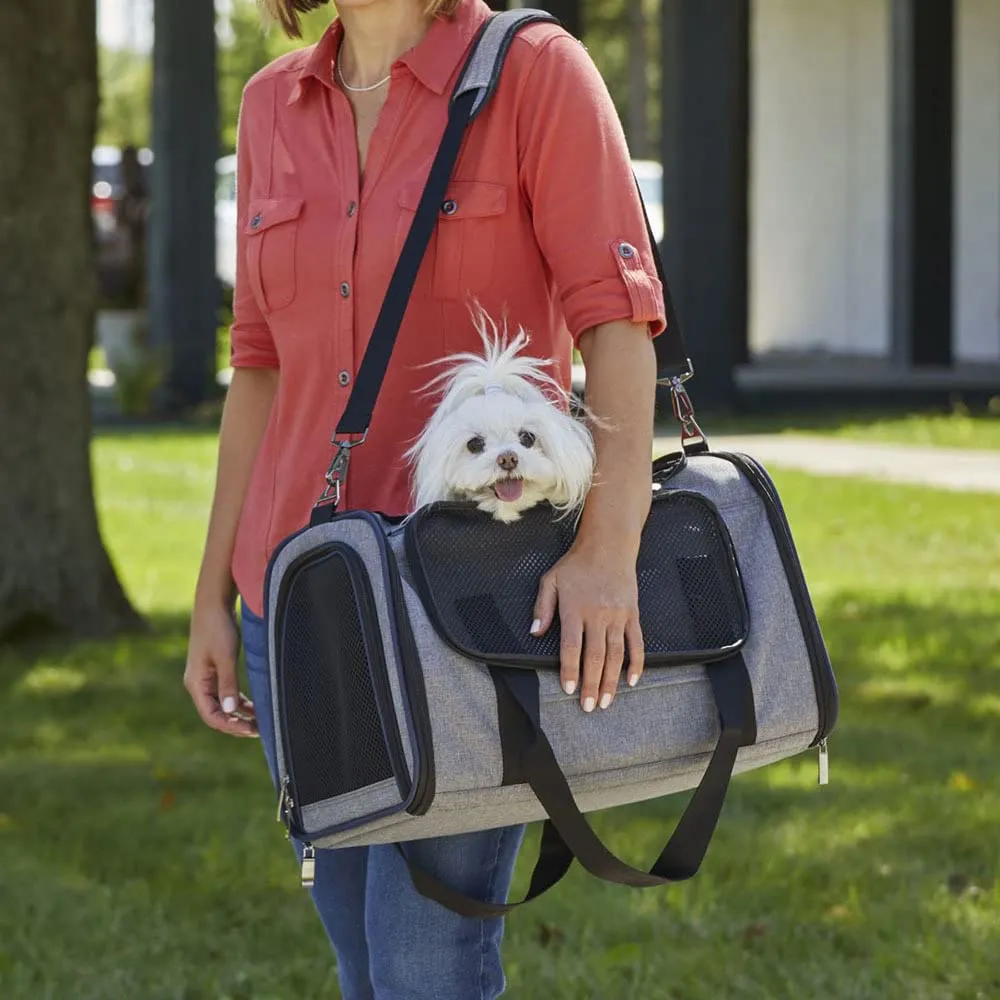 Midwest Duffy Expandable Travel Pet Carrier - Gray - Small - 16.3" X 10.1" X 9.3" Inches