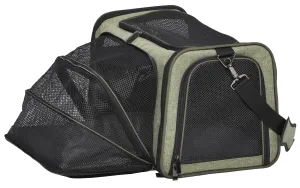 Midwest Duffy Expandable Travel Pet Carrier - Green - Large - 19.1" X 12.1" X 12.2" Inches