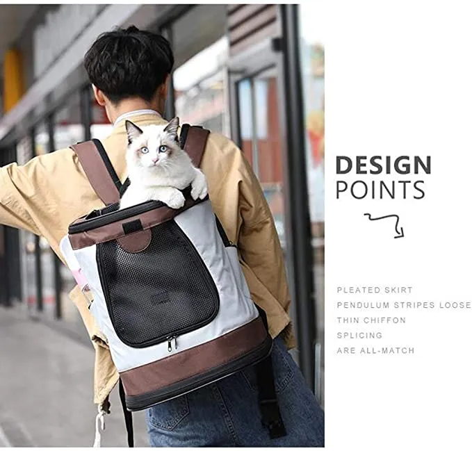 New Pet Carrier Backpack with Double Shoulder & Mesh front, top & side vents (Colour : Purple/Grey) Max Pet weight 22 Lbs Retails $110 