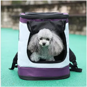 New Pet Carrier Backpack with Double Shoulder & Mesh front, top & side vents (Colour : Purple/Grey) Max Pet weight 22 Lbs Retails $110 