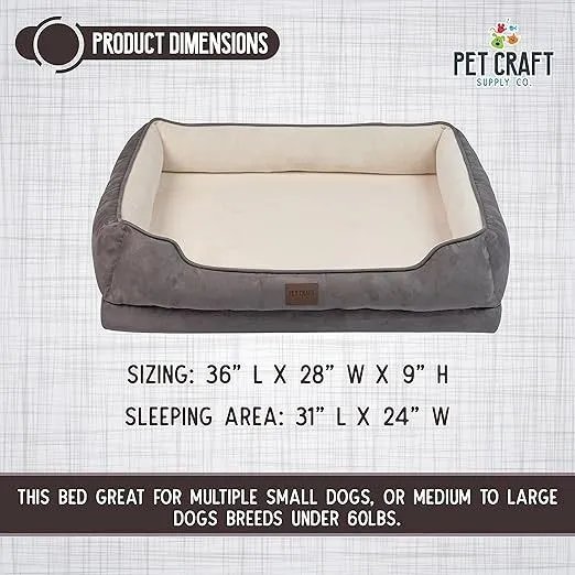 Pet Craft Supply Premium Orthopedic Lounger Dog Bed Sofa Style Couch
