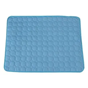 Petvit Rectangular Dog & Cat Bed|Premium Cool Ice Silk with Polyester with Bottom Mesh|Multi-Utility Self-Cooling Pad for Dog & Cat|Light-Weight & Durable Dog Bed|ZQCJ001B-S|Blue