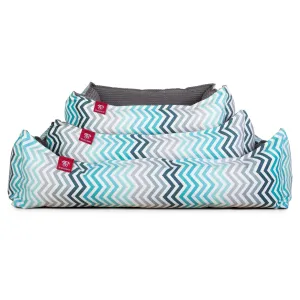 The Nest - Orthopedic Memory Foam Dog Bed - Geo Print Chevron Teal
