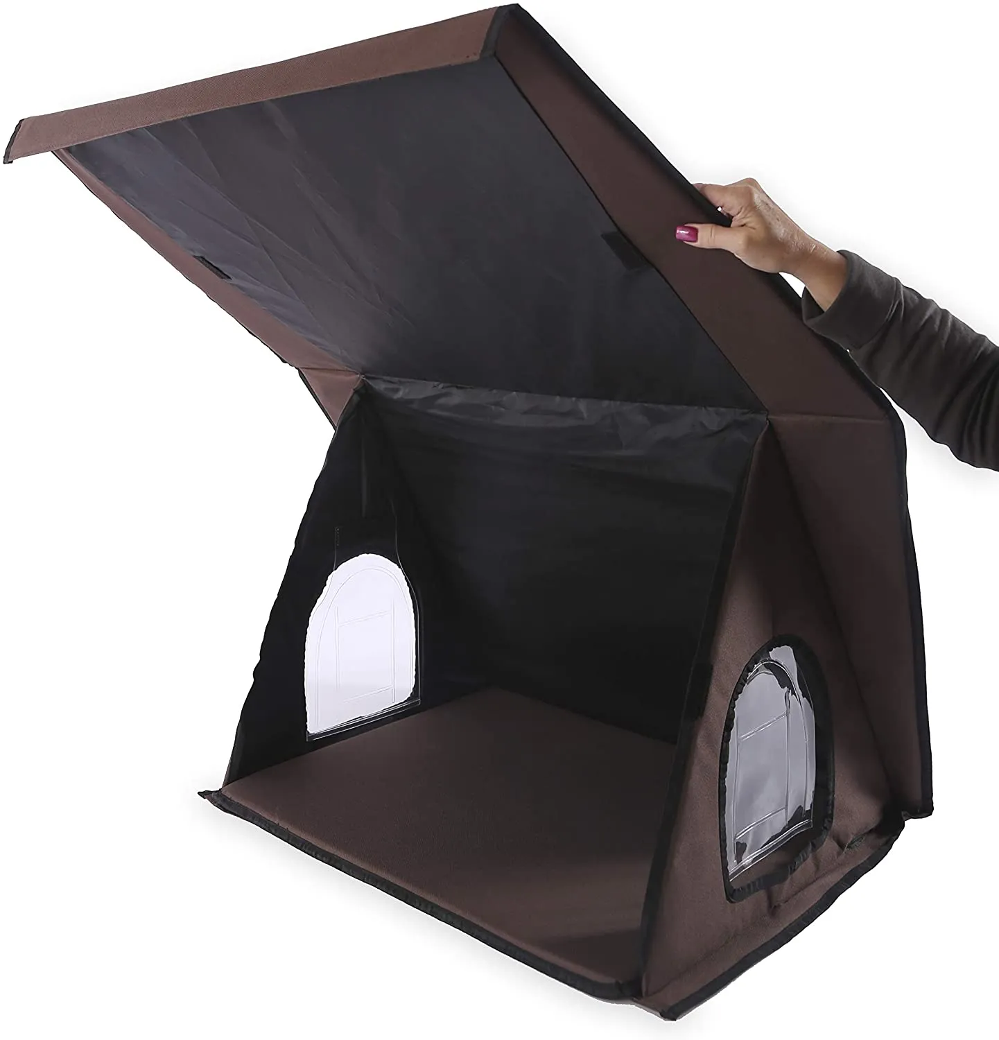 Waterproof Thermo Outdoor Multi Kitty Cat House - Room for Up to 4 Cats - Unheated - Multiple Kitty A-Frame - 35" x 20.5" x 20" - K&H Pet Products