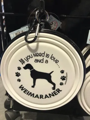 Weimaraner Collapsible Travel Bowl (large)